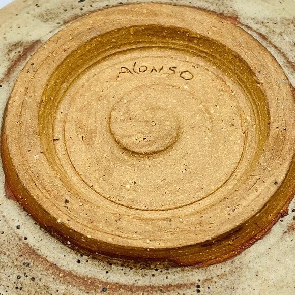 Hand made Art Pottery Scratch Marks Decorative Pot Planter signed Alonso - Picture 6 of 9